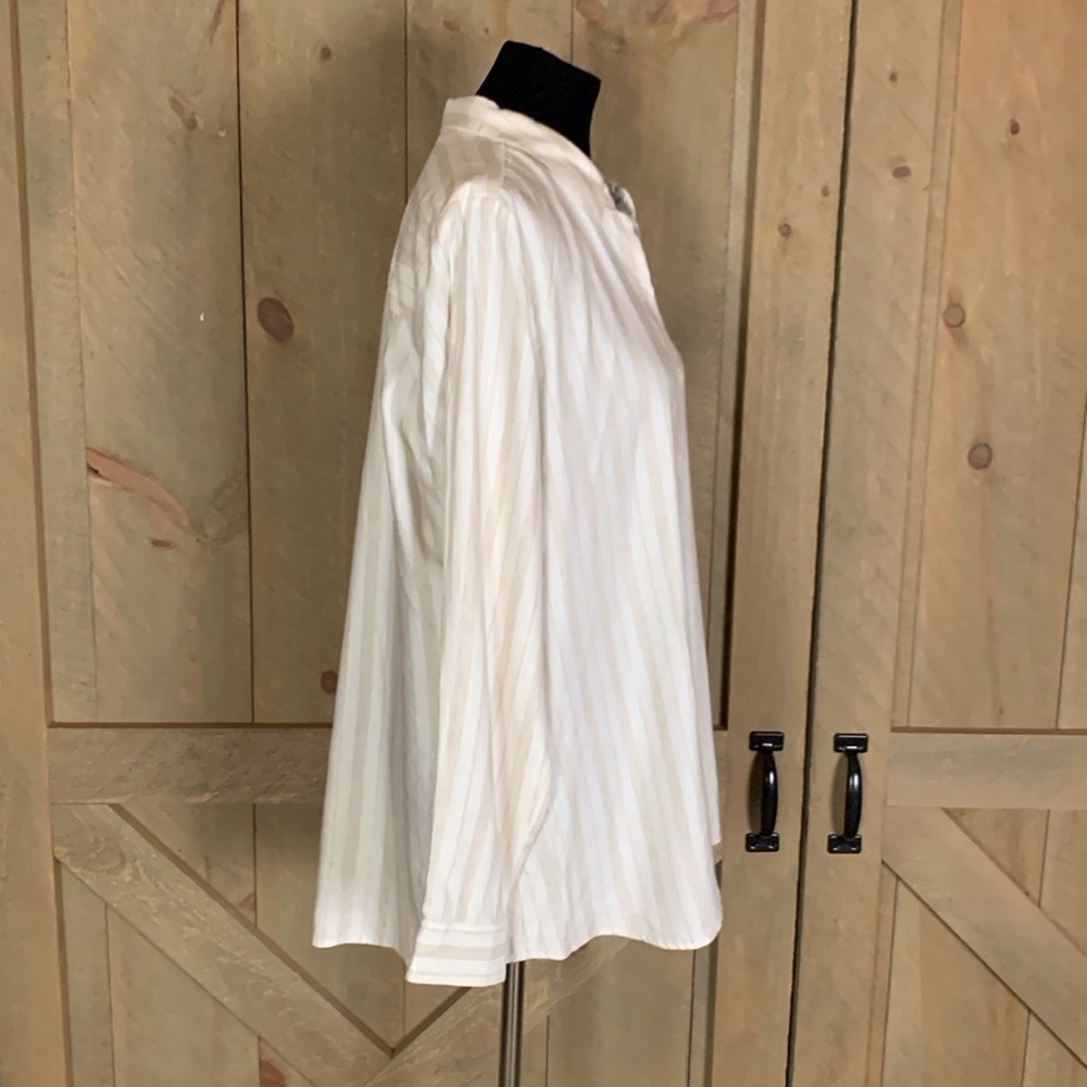 Alex Marie Pippa blouse Size Large Off white with light brown stripes - Picture 8 of 12